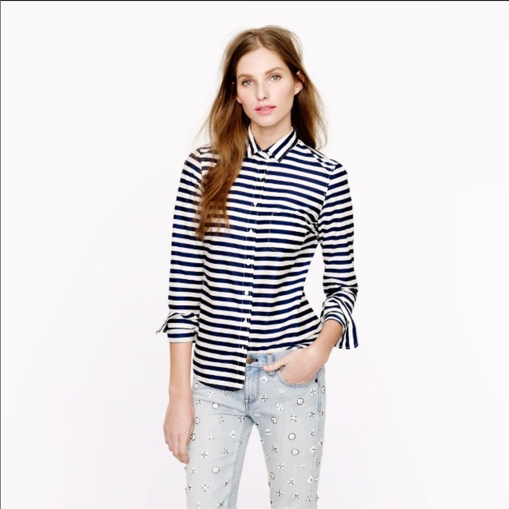 J. Crew Lightweight Boy Shirt in Stripe‎